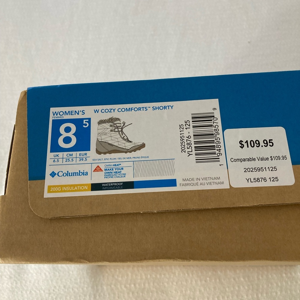 Columbia White and Gray Quilted Winter Boots - Picture 2 of 9